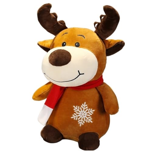Weihnachtselch Plüsch, Elch Weihnachtliche Kuscheltier Weiches Rentier Plüschtier Weihnachtsfigure Zum Spielen Sammeln(23cm/9.05in) von KUKUShining