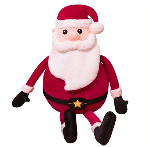 Weihnachtsmann Kuscheltier, Weiche Plüschtier Weihnachtspuppe Mit Mütze Stofftier Langbeiniges Weihnachtsmann Plüsch Spielzeug Geschenk(100cm/39.4in) von KUKUShining
