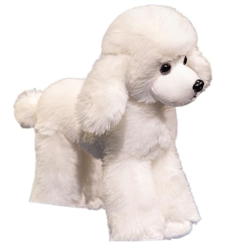 Welpen Plüschtier, Kuscheliges Stofftier Welpen Pudelpuppen Weiche Flauschige Plüschtiere for Geburtstagsgeschenke for Kinder Und Erwachsene(White,20cm/7.87in) von KUKUShining