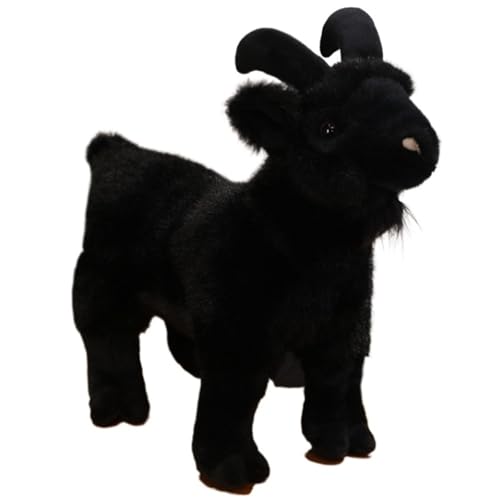 Ziege Plüsch, Weiches Kuscheliges Simuliertes Stofftier Schaf Plüsch Spielzeug Heimdekoration Geschenke Für Kinder Jungen Mädchen(Black) von KUKUShining