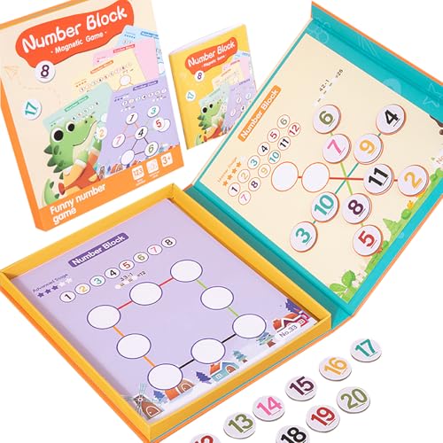 KUKUTrue® Montessori Spielzeug 5 6 7 8 9, Lernspiele ab 5 Jahre, Magnetspiele für Unterwegs, Digitales Magnetbuch, Feinmotorik, Geschenk 5–9 Jahre Kinder Junge Mädchen von KUKUTrue