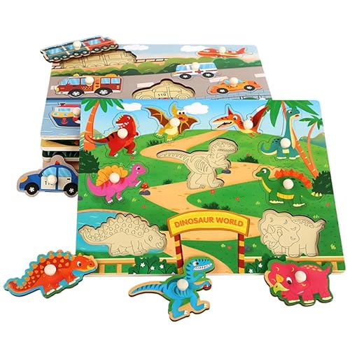 KUKUTrue Montessori Spielzeug 1 2 3, Spiele ab 1 Jahr, Holzspielzeug ab 2 Jahre, Holzpuzzle, Holzpuzzle 1 Jahr, Geschenk 1–3 Kinder Junge Mädchen von KUKUTrue