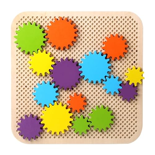 KUKUTrue Montessori Spielzeug 2 3 4 5, Spiele ab 2 Jahre, Spielzeug ab 3 Jahre, Holz Zahnräder, Motorikspielzeug, Geschenk 2–5 Kinder Junge Mädchen von KUKUTrue