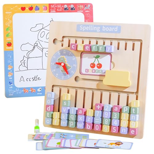 KUKUTrue® Montessori Spielzeug 3 4 5 6 7, Spiele ab 3 Jahren, Lernspiele ab 3 Jahre, Montessori Zahlen, Alphabet-Schiebepuzzle, Whiteboard, Geschenk 3–7 Jahre Kinder Junge Mädchen von KUKUTrue