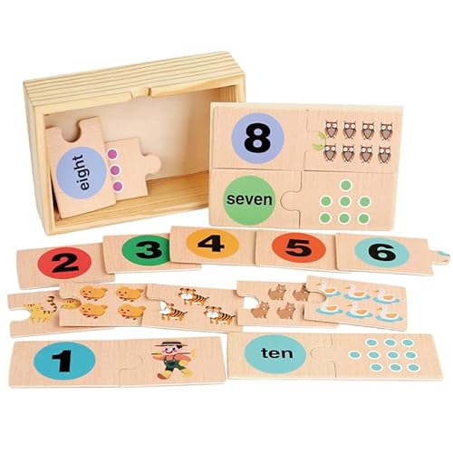 KUKUTrue Montessori Spielzeug 3 4 5 Jahre, Montessori Zahlen, Spiele ab 3 Jahren, Lernspiele, Kinder Holzpuzzle, Geschenk 3–5 Jahre Kinder Junge Mädchen von KUKUTrue