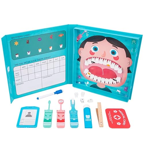 KUKUTrue Montessori Spielzeug 3 4 5 Jahre, Spiele ab 3 Jahren, Zahnarzt Spielzeug Kinder, Holzspielzeug, Magnetspiel Kinder, Geschenk 3–5 Jahre Junge Mädchen KUKUTrue Montessori Spielzeug 3 4 5 Jahre, Spiele ab 3 Jahren, Zahnarzt Spielzeug Kinder, Holzspielzeug, Magnetspiel Kinder, Geschenk 3–5 Jahre Junge Mädchen von KUKUTrue