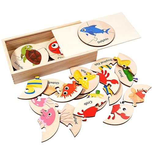 KUKUTrue Montessori Spielzeug für 2 3 4 5 Jahre alte Puzzles für 2 Jahre Montessori Spielzeug Lernspielzeug Holzpuzzle Geschenk 2-5 Kinder Jungen Mädchen KUKUTrue Montessori Spielzeug für 2 3 4 5 Jahre alte Puzzles für 2 Jahre Montessori Spielzeug Lernspielzeug Holzpuzzle Geschenk 2-5 Kinder Jungen Mädchen von KUKUTrue