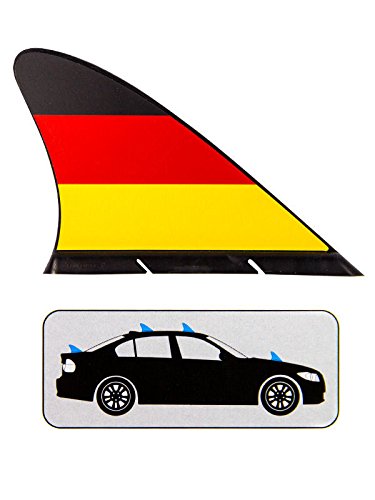 Fanflosse für Autos Deutschland Fussball Fanartikel schwarz rot gelb 19x14cm von KULTFAKTOR GmbH