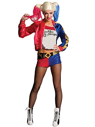 Harley Quinn Suicide Squad Damen Kostüm 4-TLG. rot blau - M von Suicide Squad