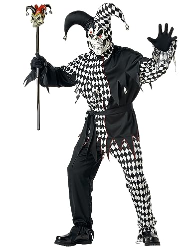 KULTFAKTOR GmbH Böser Clown-Kostüm für Herren Harlekin Halloween-Kostüm schwarz-Weiss S von KULTFAKTOR GmbH