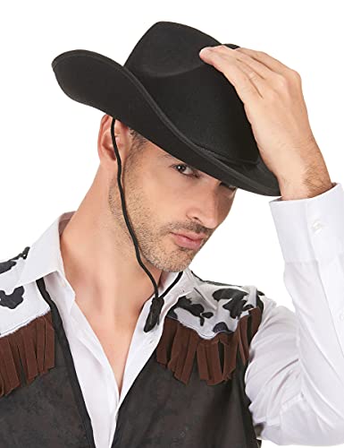 DEGUISE TOI VEGAOO - Cowboyhut für Erwachsene schwarz - Hut - Einheitsgröße - Schwarz - Accessoires - 100% Polyester - Carnaval von DEGUISE TOI