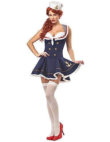 KULTFAKTOR GmbH Matrosin Burlesque Damenkostüm blau-weiss-rot - S (38/40) von KULTFAKTOR GmbH