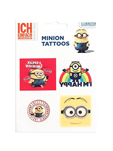 KULTFAKTOR GmbH Minions Tattoos Happy bunt 5 Stück Einheitsgröße von KULTFAKTOR GmbH