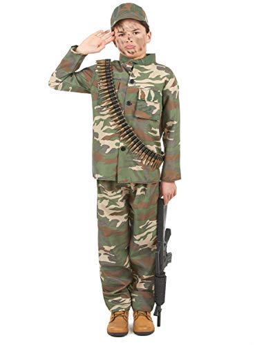 KULTFAKTOR GmbH Tapferer Soldat Kinderkostüm Camouflage 134/140 (10-12 Jahre) von KULTFAKTOR GmbH