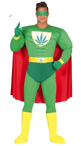 GUIRCA 88276.0 Super Hero Erwachsenenkostüm Superheld Marijuana, männer, bunt, Talla 52-54 von Fiestas GUiRCA