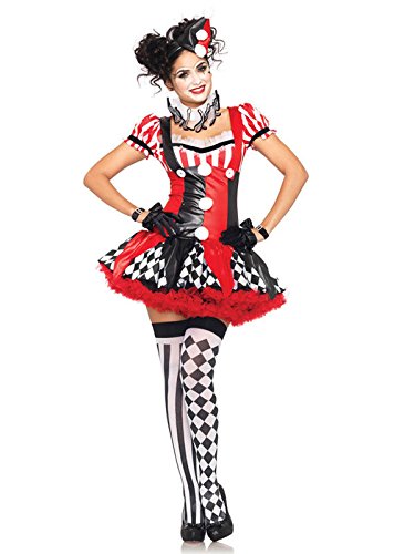 Sexy Harlekin Damenkostüm Clown schwarz rot weiss M von B&S Trendz