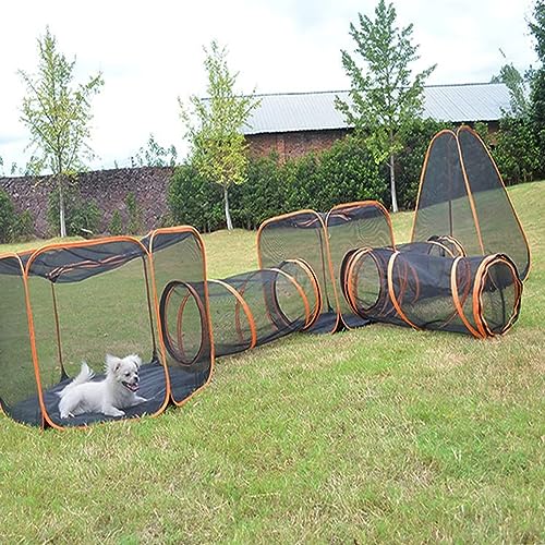 Outdoor Cat Enclosures Tunnels - Portable Cat House, Pop Up Pet Tent for Cats, Rabbit & Small Animals - Play Mesh Tent for Outside/Indoor Enjoyment von KUMIAO