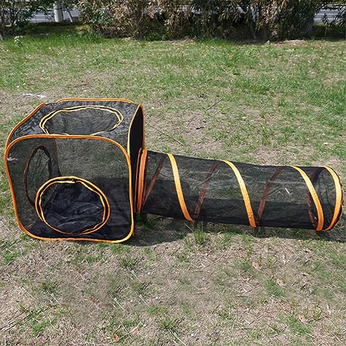 Outdoor Cat Enclosures Tunnels - Portable Cat House, Pop Up Pet Tent for Cats, Rabbit & Small Animals - Play Mesh Tent for Outside/Indoor Enjoyment von KUMIAO