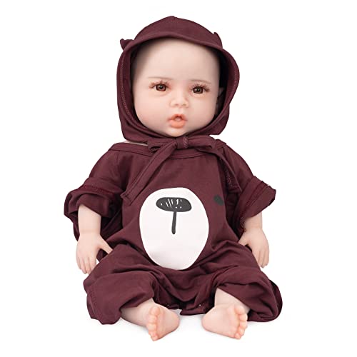 KUMIHO 47 cm Vollsilikon Reborn Babypuppe Lebensechte Silikon Baby Puppen Handgefertigte Puppe Mädchen Geschlossene Augen. von KUMIHO