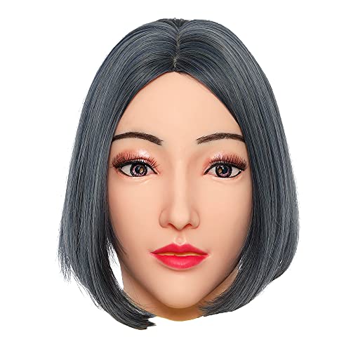 KUMIHO Female Crossdresser Mask Realistic Silicone Mask Halloween Mask for Cosplay Drag Queen Party Alice Gelb von KUMIHO