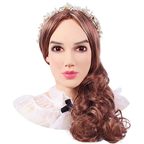 KUMIHO Silikon Maske Realistische Weibliche Masken Halloween Maske Ostern Weihnachtsmasken Cosplay Männlich zu Weiblich für Crossdresser Transgender-Vierte Generation-Beatrice (Elfenbeinweiß) von KUMIHO