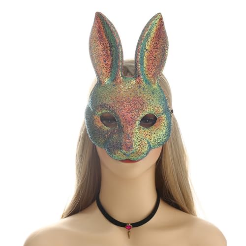 KUNANG Kaninchen Maske Cosplay Tiermaske Kreative Pailletten Tiermaske Halloween Ostern Maskerade Zubehör für Frauen Hasenmaske Kostüm KUNANG Kaninchen Maske Cosplay Tiermaske Kreative Pailletten Tiermaske Halloween Ostern Maskerade Zubehör für Frauen Hasenmaske Kostüm von KUNANG