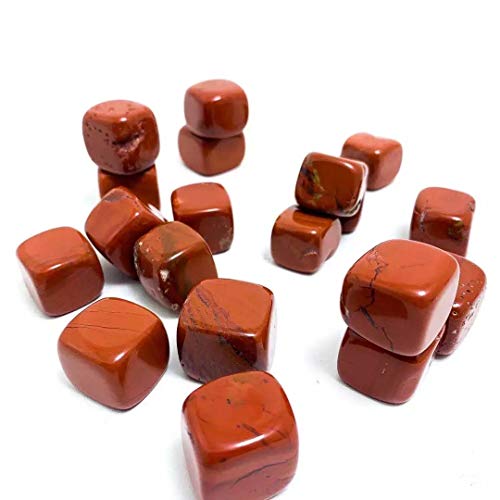 15–20 mm natürlicher roter Jaspis-Quarz-Würfel-Stein-Kristall, getrommelt for die, 10 Stück Haussammlung von KUNDUNON