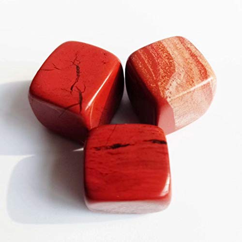 Natürlicher, polierter Würfel, roter Jaspis, quadratische Trommelsteine ​​zur Dekoration, 9 STK Haussammlung von KUNDUNON