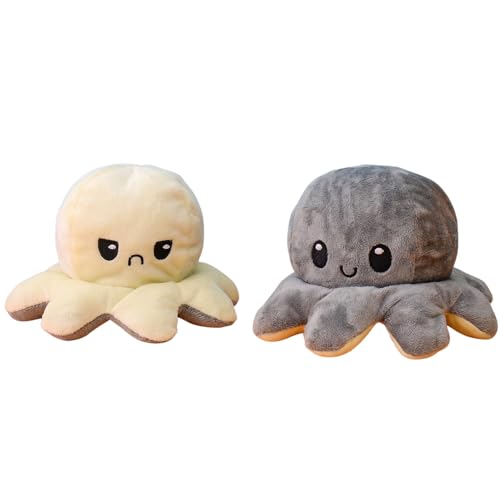 KUNSTIFY Riesen XXL Oktupus Stimmungs Kuscheltier 80cm XXL Oktopus Stimmungs Kuscheltier, Octopus Plüschtier Oktopus Plüsch wenden Krake groß von KUNSTIFY