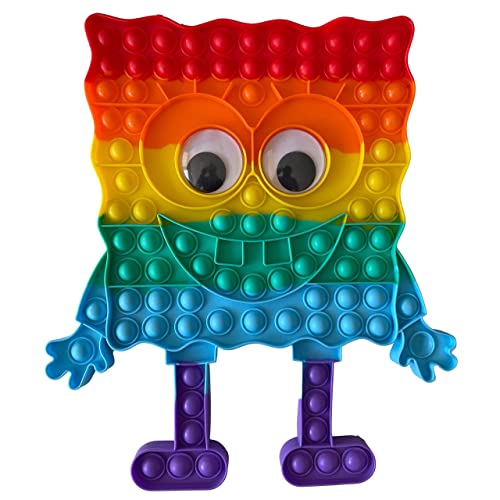 KUNSTIFY XXL POP Regenbogen Fidget Toy Antistress Spielzeug für Erwachsene Kinder Anti Stress Pop groß Figetttoys Fidget Toy Set Figet Bubble Push pop XXL Regenbogen (Sponge) von KUNSTIFY
