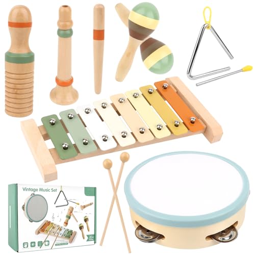 Musikinstrumente für Kinder Kinderspielzeug ab 3 Jahre, Holzspielzeug Baby Schlagzeug Kinder, holzspielzeug Trommel Xylophone für Kinder, Musikspielzeug mit Aufbewahrungstasche für Jungen Mädchen Musikinstrumente für Kinder Kinderspielzeug ab 3 Jahre, Holzspielzeug Baby Schlagzeug Kinder, holzspielzeug Trommel Xylophone für Kinder, Musikspielzeug mit Aufbewahrungstasche für Jungen Mädchen von KUOFANY