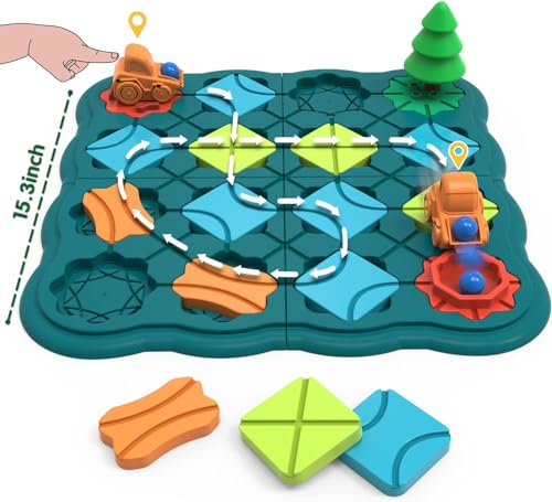 MINT-Brettspiele Educational Konstruktion Baby Spielzeug Sensorisches Montessori Lernspielzeug Kinderspielzeug Smart Logical Road Builder Brain Teasers Puzzles Geschenke für Jungen ab 3 4 5 6 Jahre von KUOL-KIDS