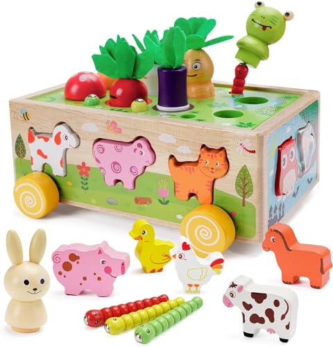 Montessori Spielzeug Baby Holz Motorikspielzeug Holzspielzeug Steckwürfel Sortier & Karotten Stapelspielzeug Lernspielzeug Kinderspielzeug Geburtstags Geschenke für Jungen Mädchen ab 1 2 3 Jahre Montessori Spielzeug Baby Holz Motorikspielzeug Holzspielzeug Steckwürfel Sortier & Karotten Stapelspielzeug Lernspielzeug Kinderspielzeug Geburtstags Geschenke für Jungen Mädchen ab 1 2 3 Jahre von KUOL-KIDS