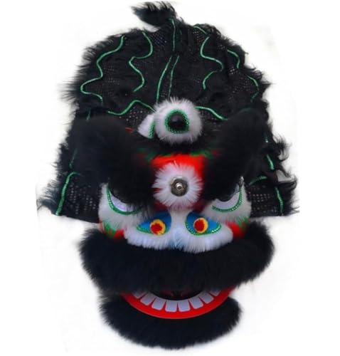 KUOYTT Löwentanz, Drachentanz, 6 Zoll, chinesischer Löwentanz, großes Löwentanzkostüm, Drachentanz für Outdoor-Sportarten, chinesisches Löwenkostüm (schwarz) von KUOYTT