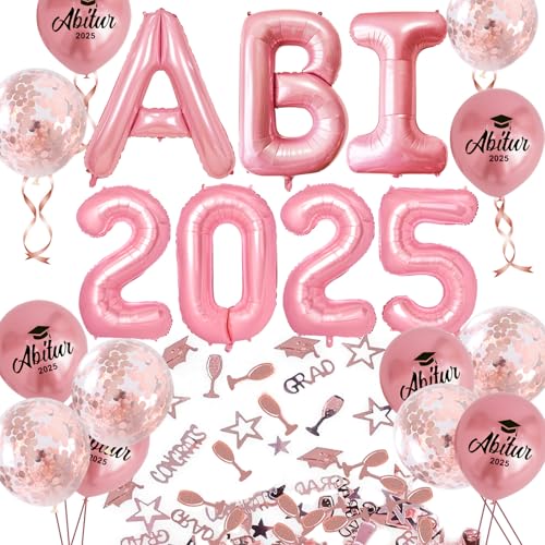 ABI 2025 Deko, Abitur 2025 Deko, ABI Luftballons für Abitur Abschlussparty Hintergrund, Gaduation Deko mit Jahreszahl, ABI Schriftzug, Ballons und Konfetti Ballons(Rosegold) ABI 2025 Deko, Abitur 2025 Deko, ABI Luftballons für Abitur Abschlussparty Hintergrund, Gaduation Deko mit Jahreszahl, ABI Schriftzug, Ballons und Konfetti Ballons(Rosegold) von KUPITM6