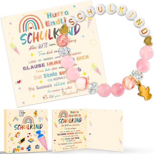 KUPITM6 Einschulung Geschenk Schutzengel Ärmbänder für Mädchen, Schultütenfüllung, Glücksbringer für Schultüte Mädchen, Schulkind Geschenk mit Grußkarte Geschenkbox KUPITM6 Einschulung Geschenk Schutzengel Ärmbänder für Mädchen, Schultütenfüllung, Glücksbringer für Schultüte Mädchen, Schulkind Geschenk mit Grußkarte Geschenkbox von KUPITM6