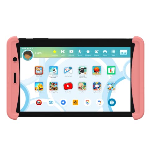 Kurio C21171 Tab Lite 2-Rosa-Android-Tablet für Kinder, 7"-Touchscreen, 16 GB Speicher, Kamera, 40+ Apps, Kindersicherung, Schutzhülle-Lerncomputer, Kindertablet, Laptop Spielzeug-Ideal für unterwegs von KURIO
