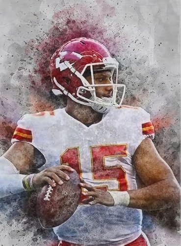 1000 Teile Rugby-Spieler Mahomes Poster Puzzle für Lernspielzeug für Erwachsene und ihre Kinder Gt450Zw 38x52CM von KUTDE