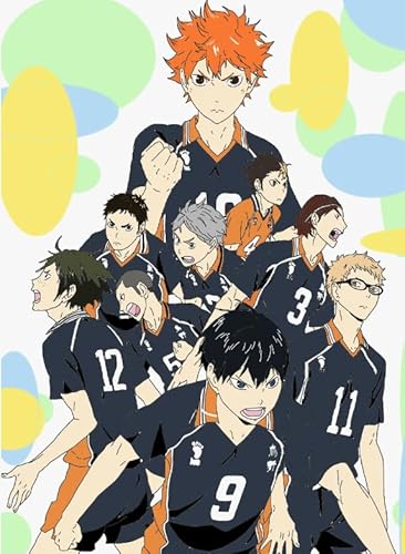 1000-teiliges Puzzle, Japanisches Anime-Poster „Haikyuu!!“, für Familien, Stressabbau, Lernspielzeug, QZ703YK, 38 x 52 cm von KUTDE