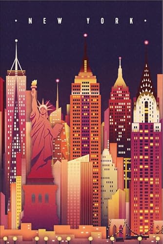 1000-teiliges Puzzle mit Landschaften von New York, Reisekunst-Poster, Puzzle, lustiges Spiel, Spielzeug, Lernspiel für Erwachsene, Qz713Yk, 26 x 38 cm 1000-teiliges Puzzle mit Landschaften von New York, Reisekunst-Poster, Puzzle, lustiges Spiel, Spielzeug, Lernspiel für Erwachsene, Qz713Yk, 26 x 38 cm von KUTDE