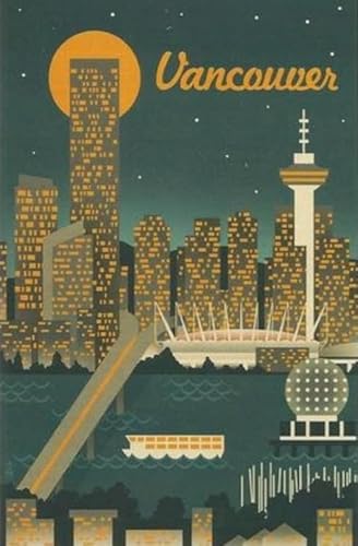 1000-teiliges Vancouver Vintage-Reisekunstposter für Erwachsene, Familie, Lernspielzeug, Gt277Zw, 50 x 70 cm von KUTDE