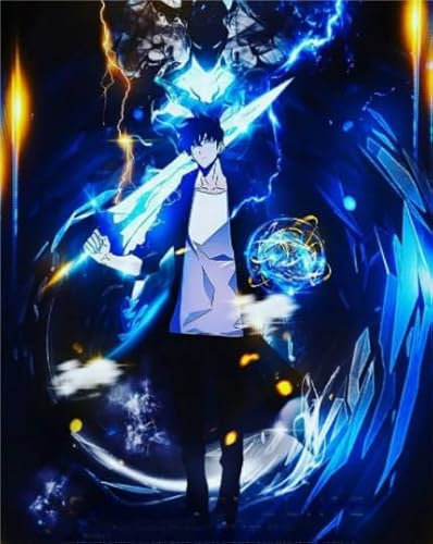 2000 Teile, Lernspielzeug-Puzzle für Kinder, Leveling-Poster mit japanischen Animes, Schwarzes Puzzle, Memory-Spiele für Erwachsene, Wy297Zq 70x100CM von KUTDE