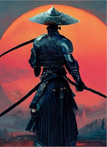 2000 Teile Japanisches Samurai-Kunst-Poster-Puzzle für pädagogisches Spielzeug für Erwachsene und Familien Xq533Zy 70x100CM von KUTDE
