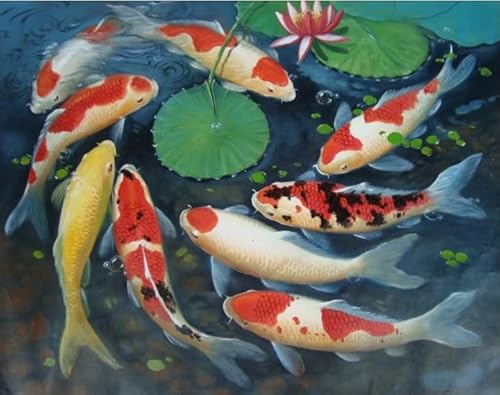 2000 Teile Puzzle, Karpfen-Kunstposter, lustiges Puzzle für Erwachsene, Spielzeug, Familien-Stressabbauspiele, Xq13Zy, 70 x 100 cm von KUTDE