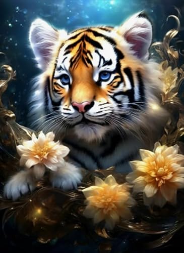 Buntes Tiertiger-Wandkunst-Poster, 2000-teiliges Puzzle, Spielzeug für Erwachsene, Dekompressionsspiel, Xq542Zy, 70 x 100 cm von KUTDE