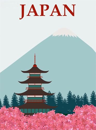 Puzzle 1000 Teile, malerische Reiseillustrationen, Japan-Poster für Erwachsene und Familien, Puzzlespielzeug, Dekompressionsspiel, Qz565Yk, 50 x 70 cm von KUTDE