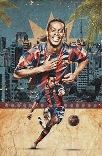 Puzzle 1000 Teile Brasilianischer Fußballspieler Ronaldinhos Wandkunst Poster Holz für Erwachsene Spielzeug Dekompressionsspiel Vy46Nt 50x70CM Puzzle 1000 Teile Brasilianischer Fußballspieler Ronaldinhos Wandkunst Poster Holz für Erwachsene Spielzeug Dekompressionsspiel Vy46Nt 50x70CM von KUTDE