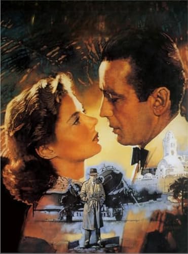 Puzzle 1000 Teile Casablanc Vintage Love Film Puzzles Lernspielzeug für Erwachsene Kx608Zy 50x70CM von KUTDE