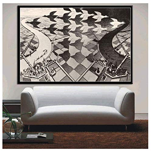 Puzzle 1000 Teile Escher Surreales geometrisches Poster Spielzeug für Erwachsene Dekompressionsspiel K110Ya 38x26CM von KUTDE