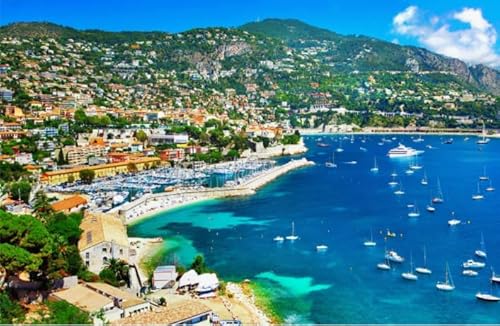 Puzzle 1000 Teile Frankreich Landschaften Schönes Strandplakat für Erwachsene Kinder Spiele Lernspielzeug Geschenk Kx298Zy 50x70CM von KUTDE